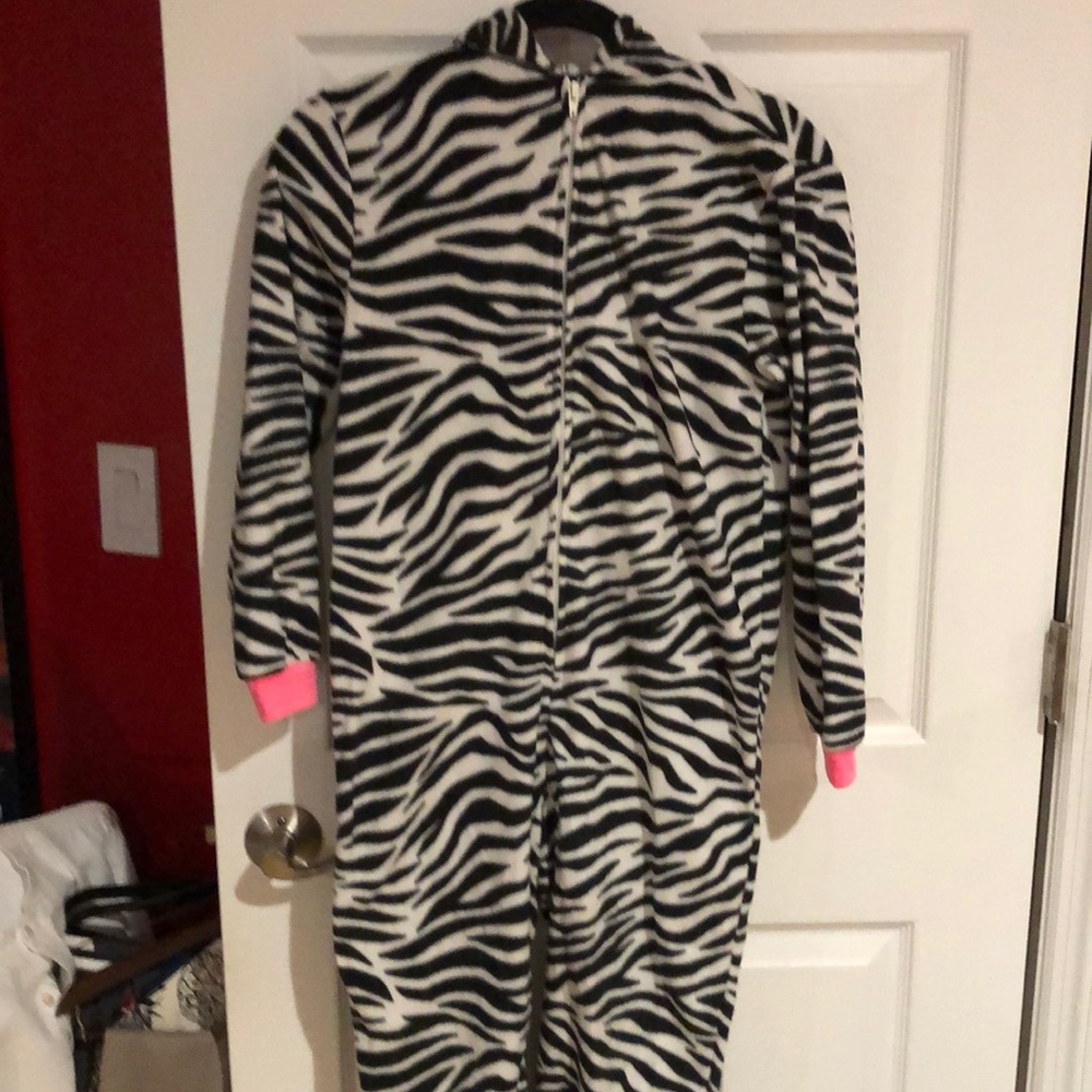 Cat & Jack onesie zebra pajamas. Size 10/12 large